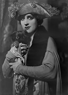 Lap Dog Prints: Cowl, Jane, Miss, with dog, portrait photograph, 1918 Oct. 14. Creator: Arnold Genthe