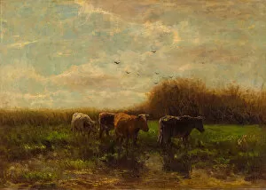 Edge Of The Forest Gallery: Cows at evening. Artist: Maris, Willem (1844-1910)