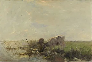 Watering Hole Prints: Cows by a pond, 1880-1910. Creator: Willem Maris