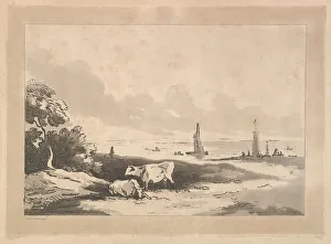 Gainsborough Prints: Cows and Seascape, 1783-89. Creator: Thomas Rowlandson