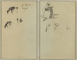 Breton Prints: Two Cows; A Seated Breton Woman [verso], 1884-1888. Creator: Paul Gauguin
