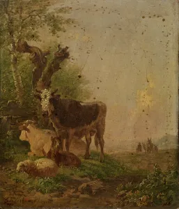 Verboeckhoven Eugene Prints: Cows and Sheep, mid-late 19th century. Creator: Eugene Verboeckhoven