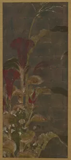 Coxcombs, maize and morning-glories, Momoyama period, 1568-1615. Creator: Unknown