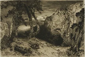 Etchings Prints: The Coyote - Arizona, 1880. Creator: Thomas Moran