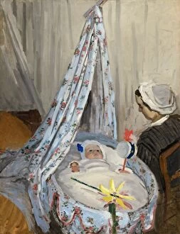Claude Gallery: The Cradle - Camille with the Artists Son Jean, 1867. Creator: Claude Monet