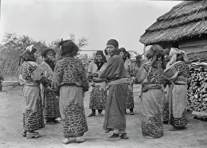 Crane dance of the Ainu women, 1908. Creator: Arnold Genthe