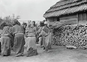 Crane dance of the Ainu women, 1908. Creator: Arnold Genthe