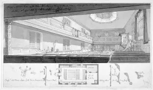 Robert Blemmell Prints: Three Cranes Lane Chapel, Upper Thames Street, City of London, 1818