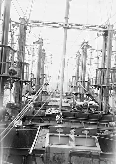Cranes Prints: Cranes on SS Milazzo, 1916. Creator: Bain News Service