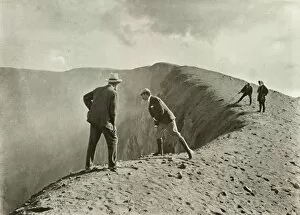 Curiosity Gallery: At the Craters Brink, Asama-Yama, 1910. Creator: Herbert Ponting