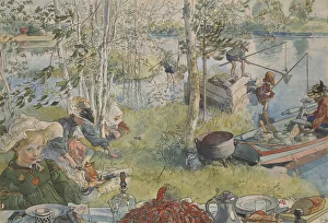 Carl 1853 1919 Gallery: Crayfishing