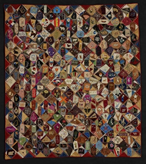 Cotton Prints: Crazy Quilt, about 1883-1893. Creator: Victorene P. Mitchell