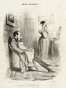 Division Of Labour Prints: Cré nom!...Si on réfléchissait!.. 1839. Creator: Honore Daumier