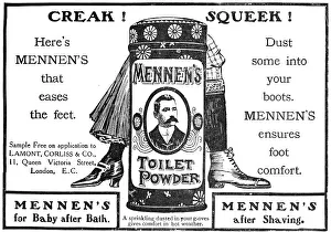 Toilette Prints: Creak! Squeek! Mennen's Toilet Powder - dust some into your boots