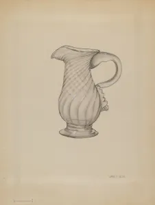 Cut Glass Collection: Cream Pitcher, c. 1936. Creator: Janet Riza
