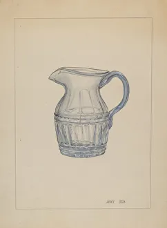 Cut Glass Collection: Cream Pitcher, c. 1937. Creator: Janet Riza