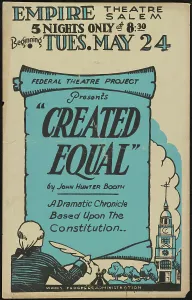 Constitution Prints: Created Equal, Salem, MA, 1938. Creator: Unknown