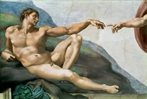 Creation Collection: The Creation of Adam. Detail (Sistine Chapel ceiling in the Vatican), 1508-1512