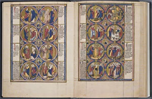 Medieval Illuminated Letter Gallery: The Creation. Bible moralisee (Codex Vindobonensis 2554), ca 1250. Artist: Anonymous