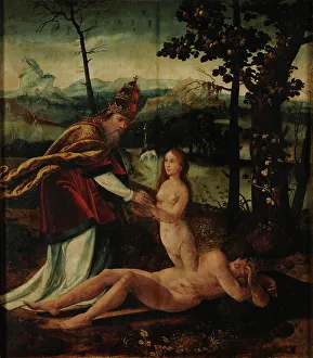 Expulsion From The Paradise Prints: The Creation of Eve, ca 1530. Creator: Anonymous