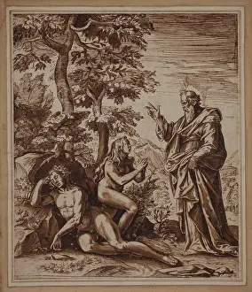 Giovanni Prints: The Creation of Eve, between late 16th and mid-17th century. Creator: Giovanni Lanfranco