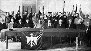 Creation of the Polish Army in France; The Franco-Polish mission receives the flag... 1917. Creator: Unknown