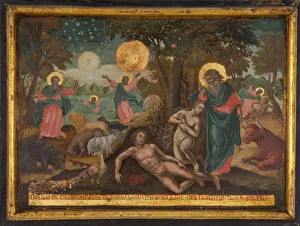 God The Father Prints: Credo in Deum, Creation (The Creed of the Apostles), 1700. Artist: Greek icon