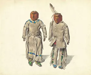 Jane Iverson Prints: Cree Indian Dolls, c. 1936. Creator: Jane Iverson