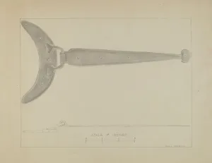 Donald Streeter Prints: Crescent - Butted Strap Hinge, c. 1936. Creator: Donald Streeter
