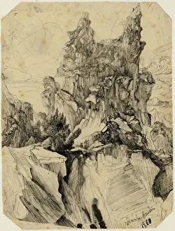 The Crevasse, 1860. Creator: Rodolphe Bresdin