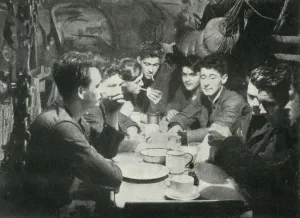 Crew of a British submarine in the mess room, World War II, 1945. Creator: Unknown