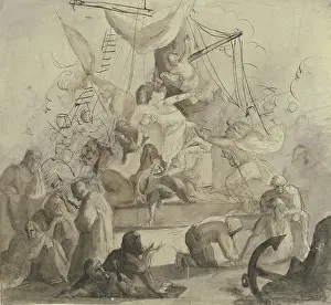 Attack Prints: Crew of a frigate, in a battle (?), 1846. Creator: Victor Muller