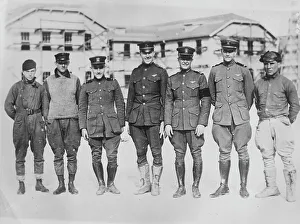 Us Navy Prints: Crew of Navy dirigible, 1919. Creator: Bain News Service