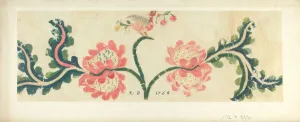 Crewel Work Prints: Crewel Bed Hanging, c. 1938. Creator: Helen E. Gilman