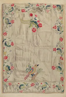 Stitching Prints: Crewel Embroidery, c. 1937. Creator: Helen E. Gilman