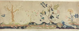 Crewel Prints: Crewel Embroidery Valance, c. 1937. Creator: Lawrence Peterson
