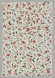 Linen Collection: Crewel Work Curtain, England, early 18th century. Creator: Unknown