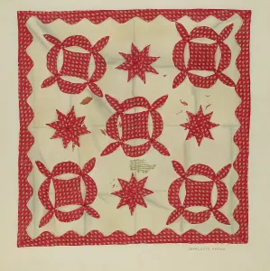 Angus Charlotte Prints: Crib Quilt, 1935/1942. Creator: Charlotte Angus