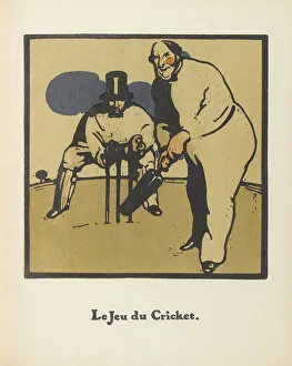 Cricket Prints: Cricket Game. From Almanach de Douze Sports, 1898. Artist: Nicholson, Sir William