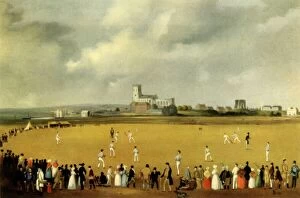 Collins Collection: A Cricket Match at Christchurch Priory, Hampshire, 1850, (1947). Creator: Unknown