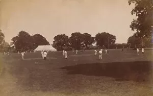Cricketers Gallery: Cricket match, late 19th-early 20th century. Creator: Unknown