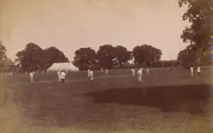 Cricket match, late 19th-early 20th century. Creator: Unknown Cricket match, late 19th-early 20th century. Creator: Unknown