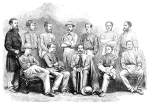 Cricketers Prints: The cricket-match between Madras and Calcutta: the Madras Eleven, 1864. Creator: Unknown