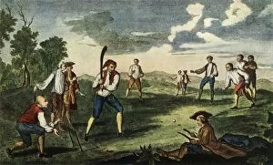 Batsman Collection: Cricket as Played in the Artillery Ground, London, 1785, (1947). Creator: Unknown