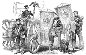 Crimean Heroes and Trophies, at Woolwich - from a photograph by J. Cundall and R. Howlett, 1856. Creator: Unknown