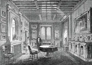 Somerset Prints: The Crimson Drawing-Room, Lansdown Tower, 1845. Creator: Unknown