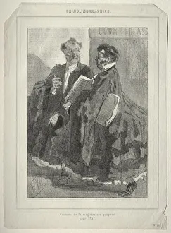 Crinolinographies. Costume de la magistrature propose pour 1857. Creator: Felicien Rops