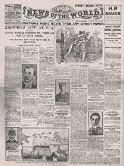 Transatlantic Communications Cable Gallery: Crippens Life at Sea, front page of the News of the World, 31 July 1910