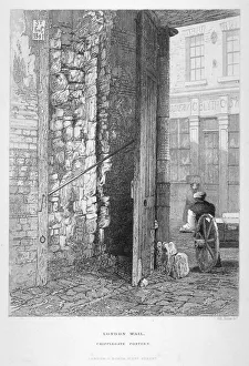 John Wykeham Prints: Cripplegate Postern, in the churchyard of St Giles without Cripplegate