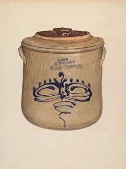 Delasser Yolande Prints: Crock with Cover, c. 1938. Creator: Yolande Delasser